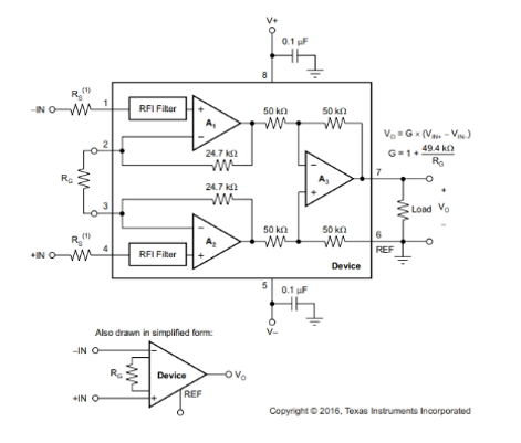 Schematic diagram and working principle of INA826AIDR