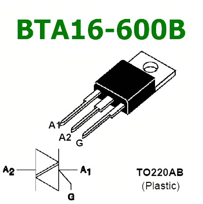 BTA16-600B Pinout