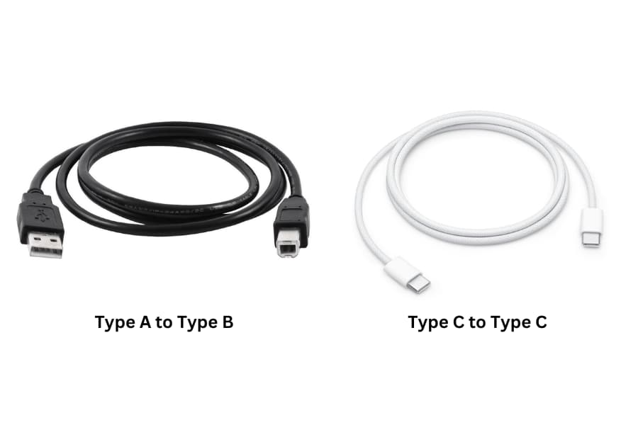 Type A to Type B Cable and Type C to Type C Cable