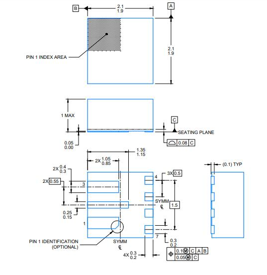 TPS61022RWUR Package Dimensions