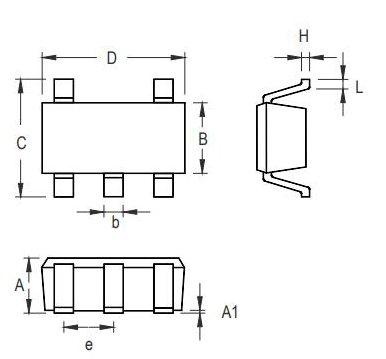 RT9193 Package Dimensions